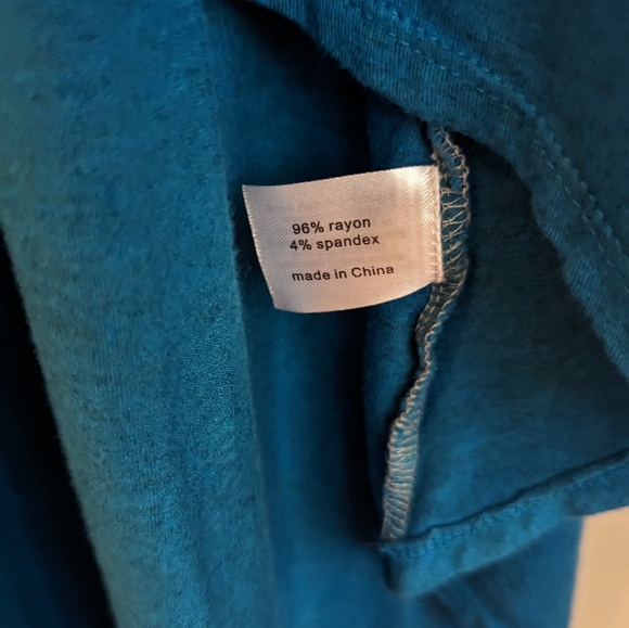 Lane Bryant Dip Dyed Blue Gray Ombre Knit Jersey Maxi Dress Hi Low Size 14/16 - Picture 4 of 5